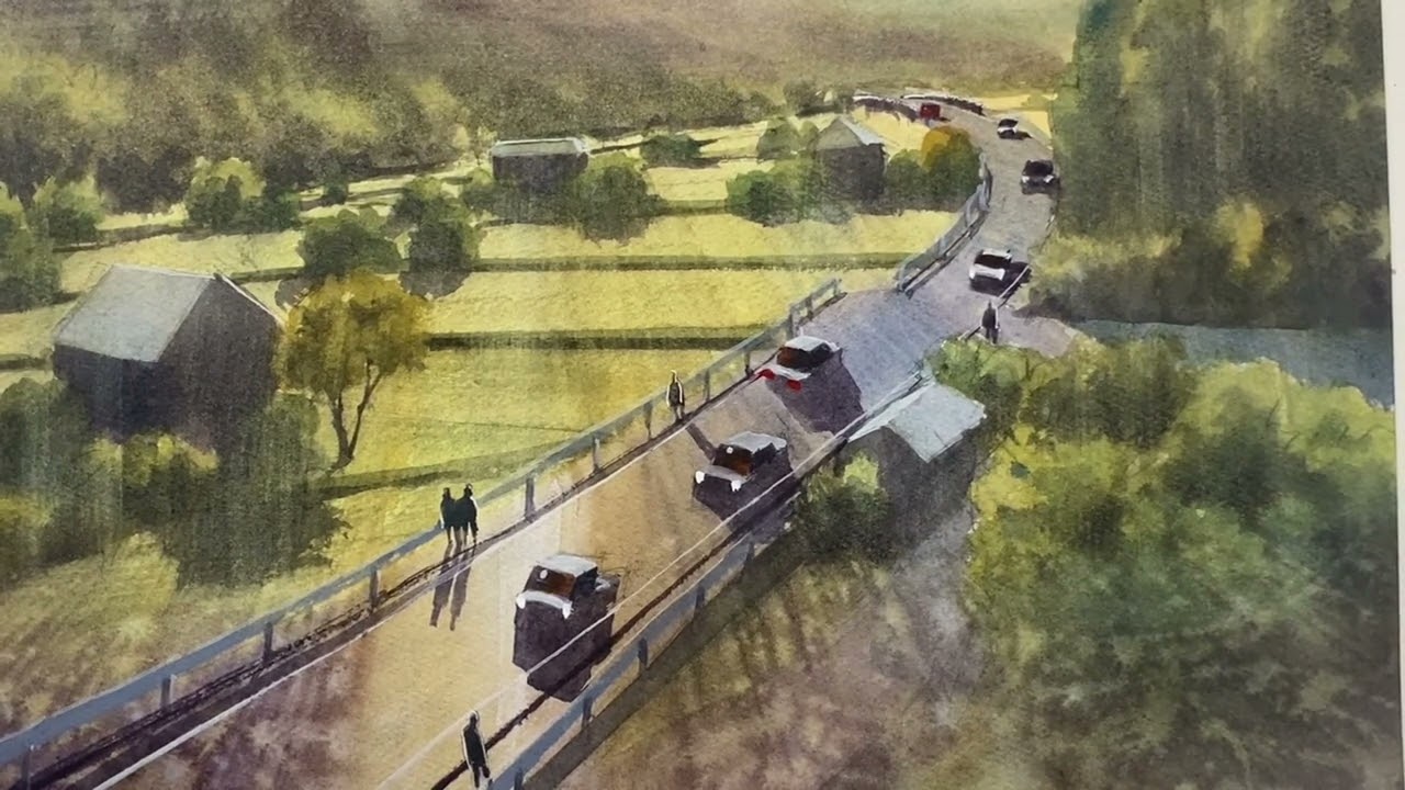 Journal 3 | Painting a Japanese countryside road from aerial viewpoint