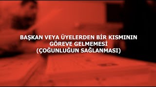 Başkan Veya Üyelerden Bi̇r Kisminin Göreve Gelmemesi̇ Çoğunluğun Sağlanmasi