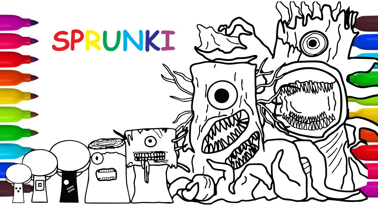 Incredibox Sprunki New Big Coloring Pages/ BIG EVOLUTION of HORROR MR TREE SPRUNKI Incredibox # ...