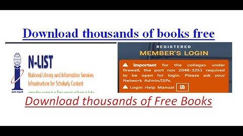 #NLIST inflibnet How to download thousands of books free