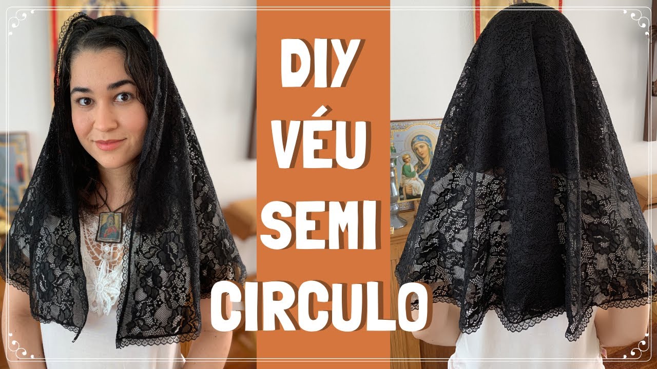 PASSO A PASSO VÉU SEMI-CIRCULO PARA SANTA MISSA | TUTORIAL VÉU REDONDO