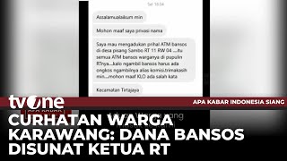 Warga Karawang Curhat di Medsos soal Ketua RT Sunat Dana Bansos | tvOne