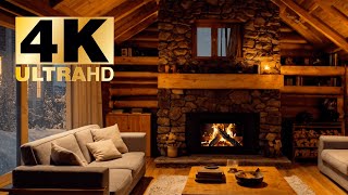 I fell asleep in 5 minutes! Winter fireplace and blizzard sounds for deep sleep