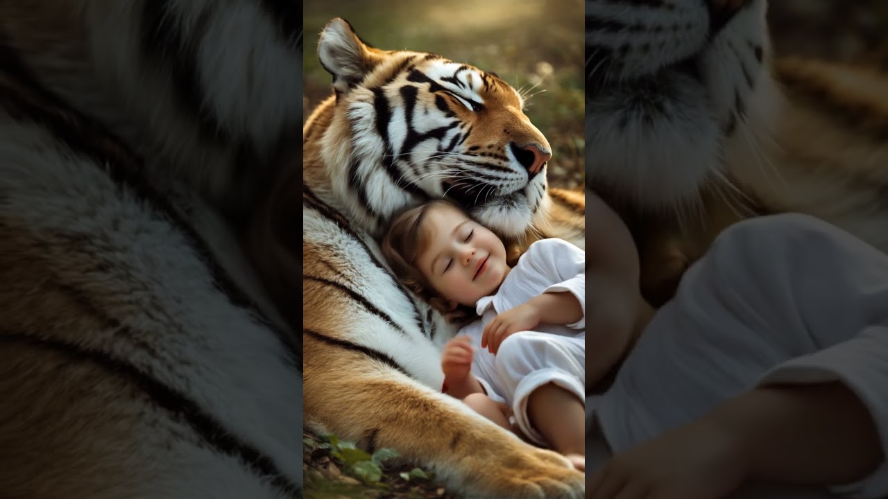 Baby Sleeps Safely with Tiger 🐯❤️ | Unbelievable Bond