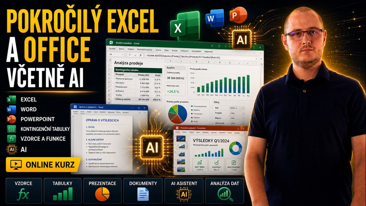 Náhled videa: Školení Pokročilý Excel a Office včetně využití AI