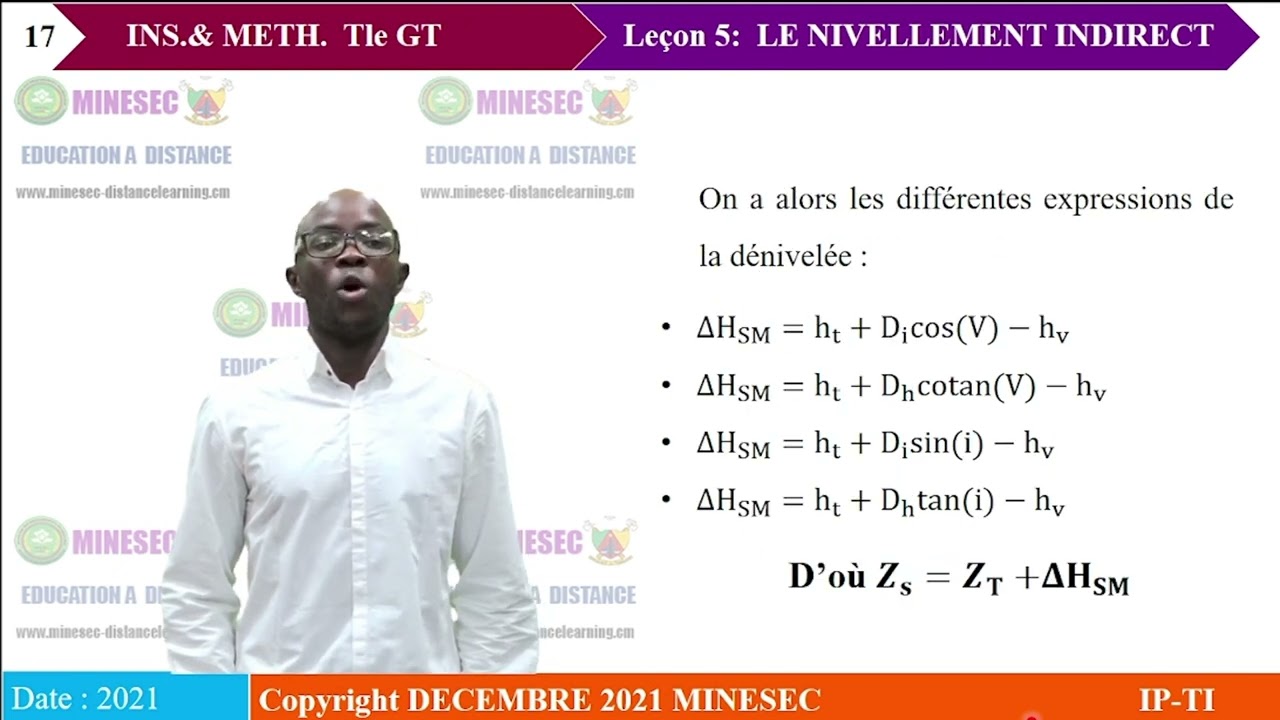 IP-TI Instrument et Methodes de la Topographie Tle GT leçon 5 NIVELLEMENT INDIRECT