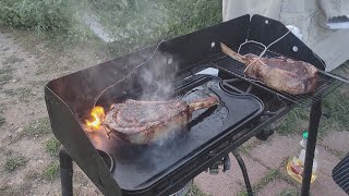 Have you ever seen these HUGE TOMAHAWK STEAKS, Grill them if you got them and we had some Drinks!