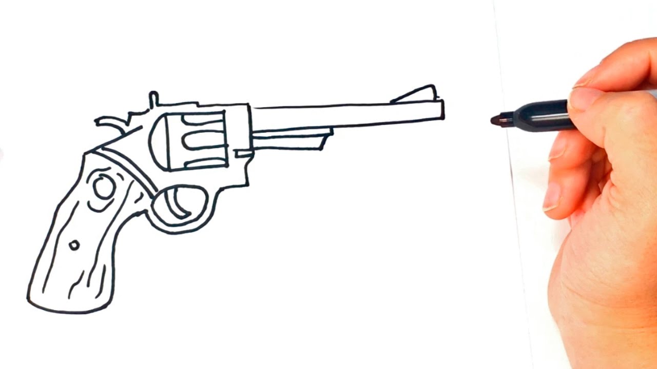 Western Revolver Drawing