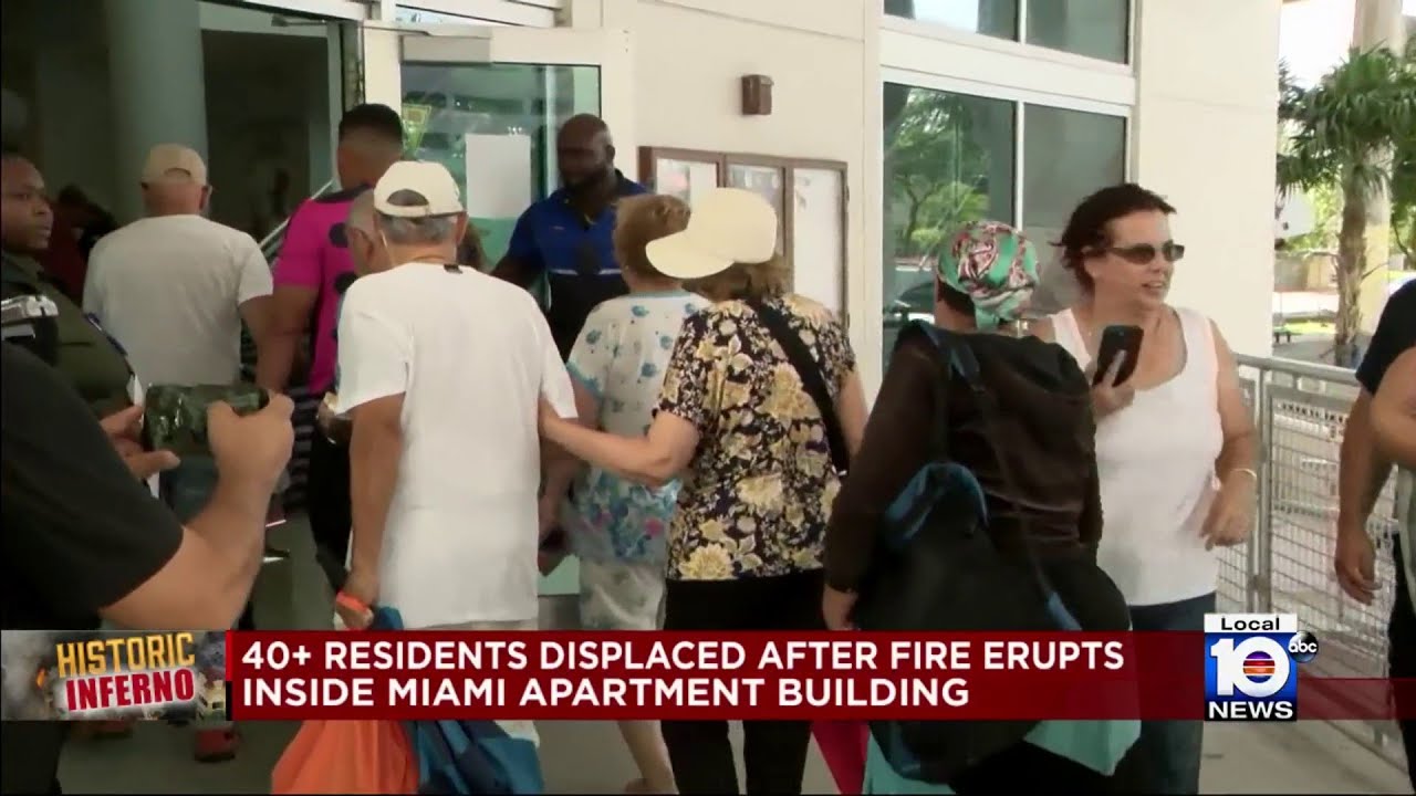 Residents displaced after massive apartment building fire in Miami ...