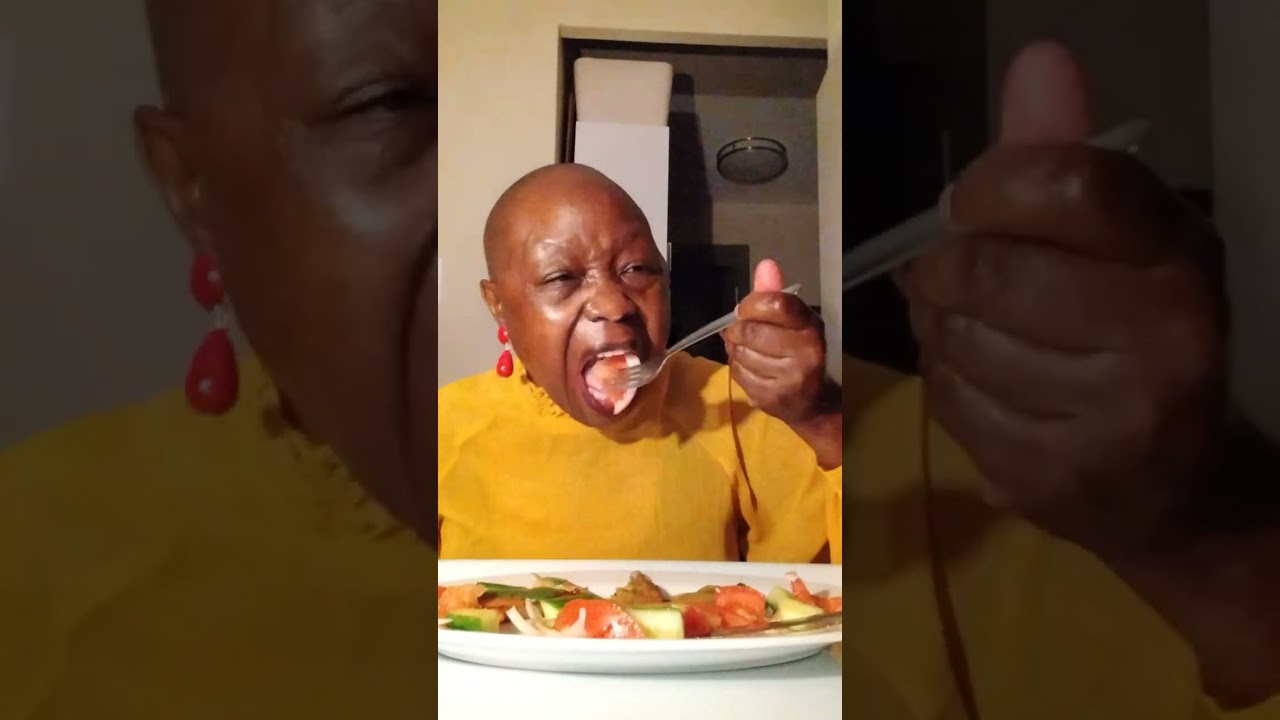 A plate of healthy Salads, Lean roasted Turkey Strips, and Eggplant dish today