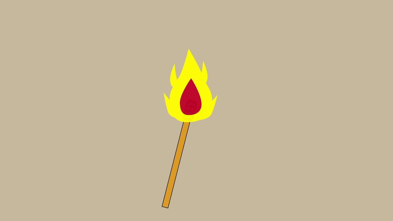 How to draw a torch on fire?