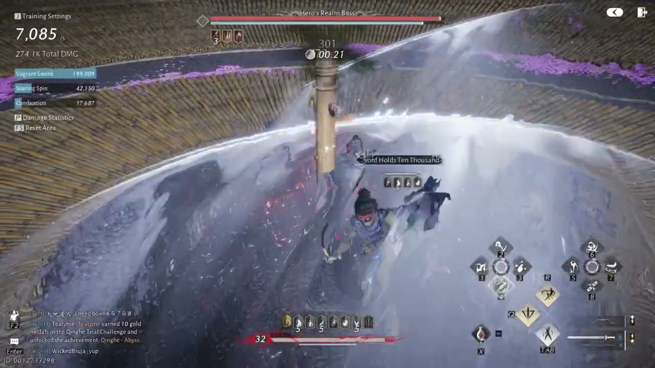 Where Winds Meet nameless sword + t6 sword morph damage rotation with extreme lag