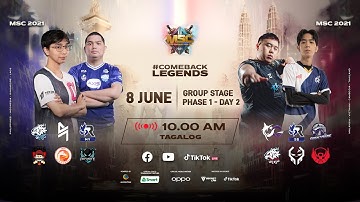 [Tagalog]  MSC Group Stage Phase 1 - Day 2 | MLBB Southeast Asia Cup 2021