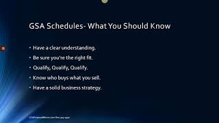 Day 7  GSA Schedules  What You Should Know
