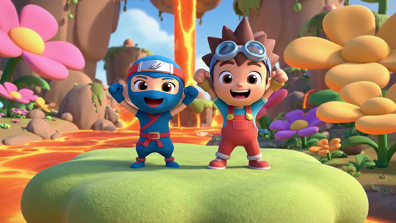 Roblox Tiny Ninja Got Stuck in a Lava Pit | Nursery Rhymes for Kids & Baby Songs