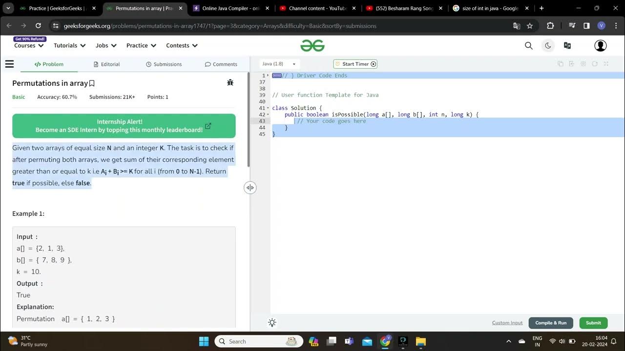 Permutations in array - YouTube