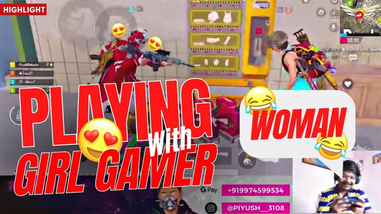 PLAYING BGMI WITH GIRL GAMER (WOMAN🙂💔) |  BGMI FUNNY HIGHLIGHT | PIYUSH DHAKECHA