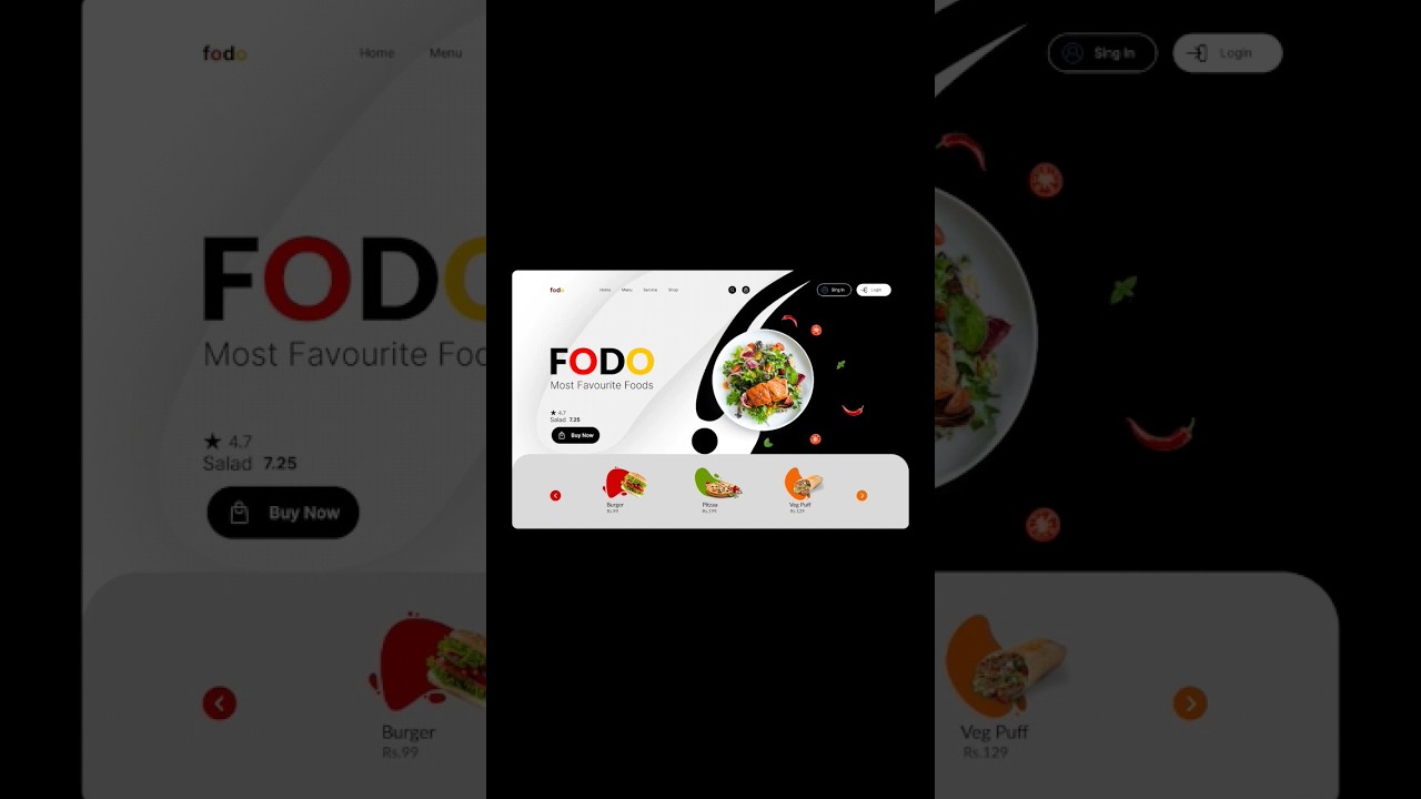 😍 Ui design in figma food shop website 