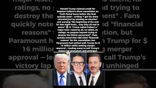 Trump Warns Colbert's Finale Is 'Beginning of the End' for Late-Night Hosts: 'May They All Rest ....