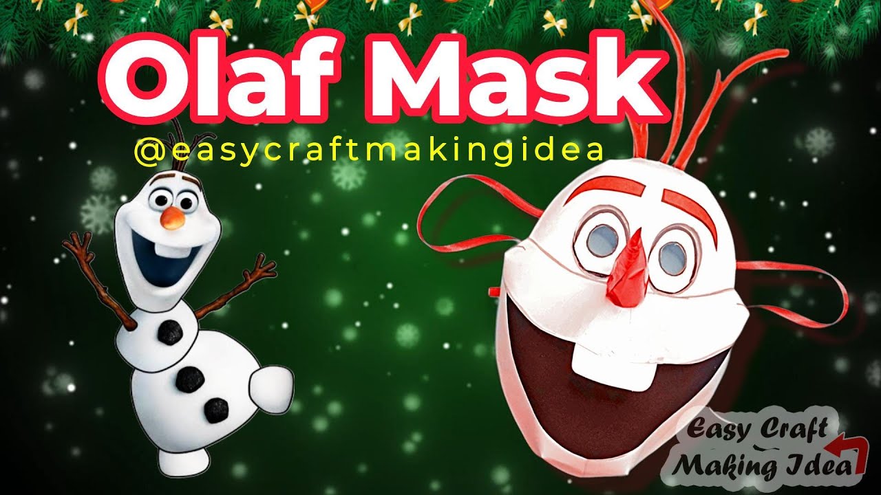 Маска снеговика Олафа | Идеи поделок на Рождество в стиле «Холодное сердце»