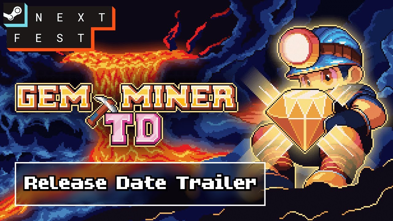 Gem Miner TD - Release Date Announcement Trailer for Steam Next Fest