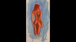 رسم جسم المرأه بالالوان الزيتية figure painting