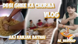 🍯 How to Make Desi Ghee ka Churma | Traditional Indian Sweet 🇮🇳 || kanya pujan ♥️ #vlog screenshot 3