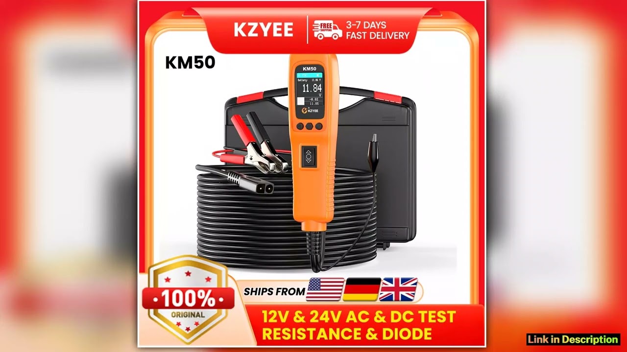 KZYEE KM50 Power Circuit Probe Kit 12V24V Automotive Circuit Tester Current Probe with ACDC Voltage