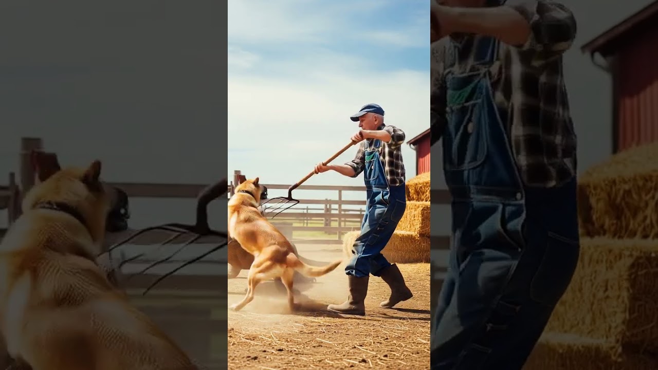 When a Komodo dragon attacked a dog, a brave man rushed in to save it