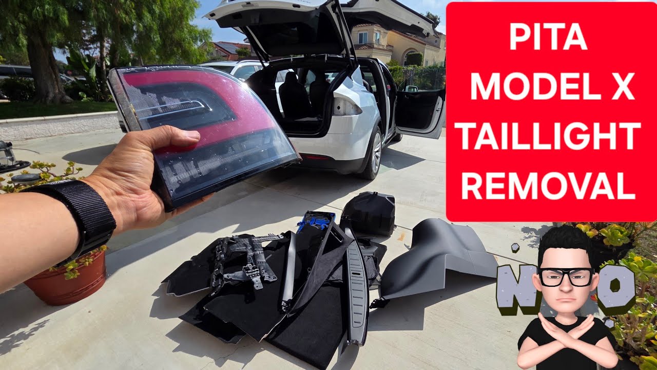Как снять задний фонарь Tesla Model X! 