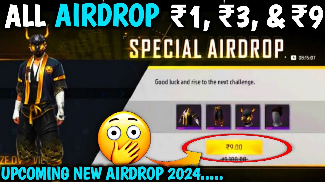 Fire Airdrop ₹1, ₹3, & ₹9 Free Fire AirDrop 2024 | Next AirDrop Free Fire | New ...