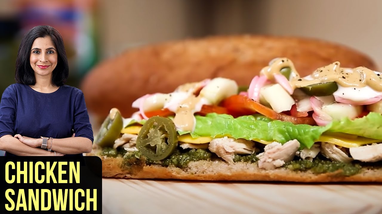 Chicken Sub Sandwich Recipe | How To Make Subway Sandwich | Chicken Sandwich By Tarika Singh | Get Curried