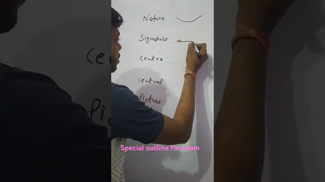 Special outline for exam 