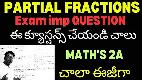 PARTIAL FRACTIONS | PARTIAL FRACTIONS IMPORTANT QUESTIONS|#partial_fraction #maths_classes #maths