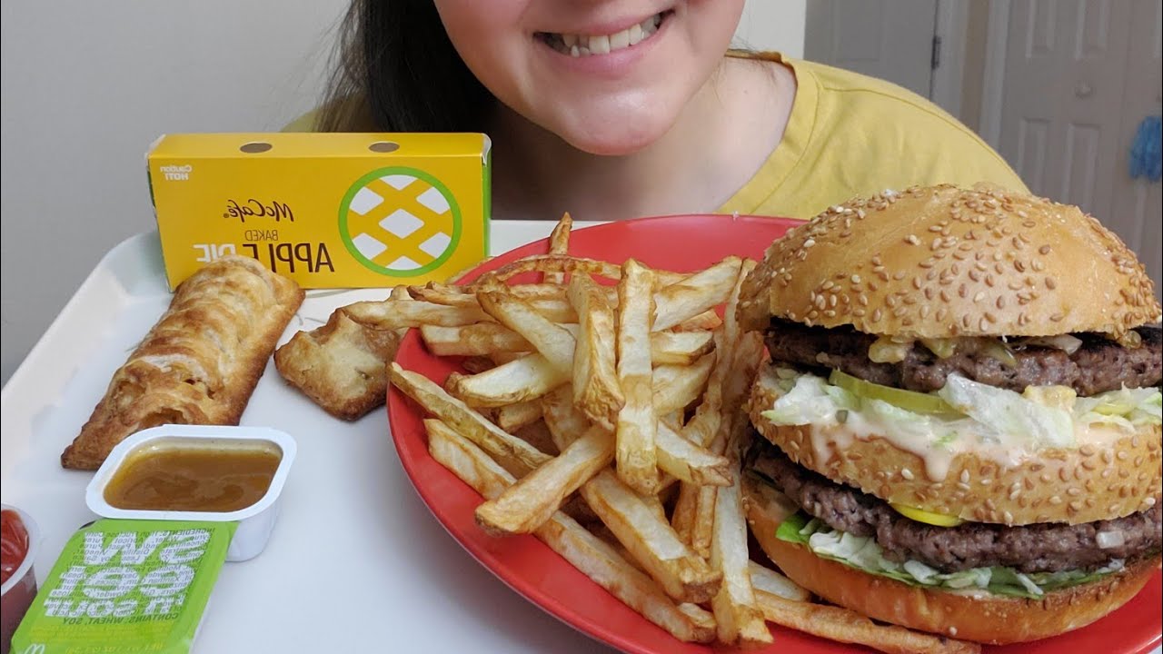 Huge Vegan Big Mac Mukbang! McDonald's Copycat! Fries and Apple Pies