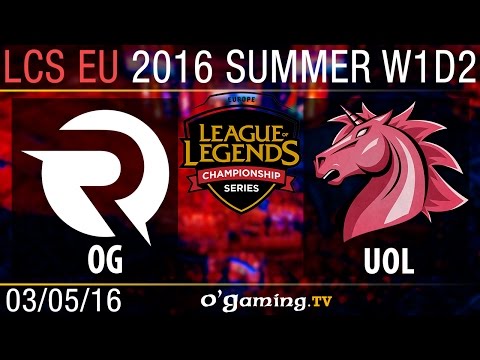 Unicorns of Love vs Origen - LCS EU Summer Split 2016 - W1D2