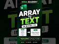 Excel Array to Text Function in Seconds,Turn Multiple Cells into One cell  #shorts #excel #viral