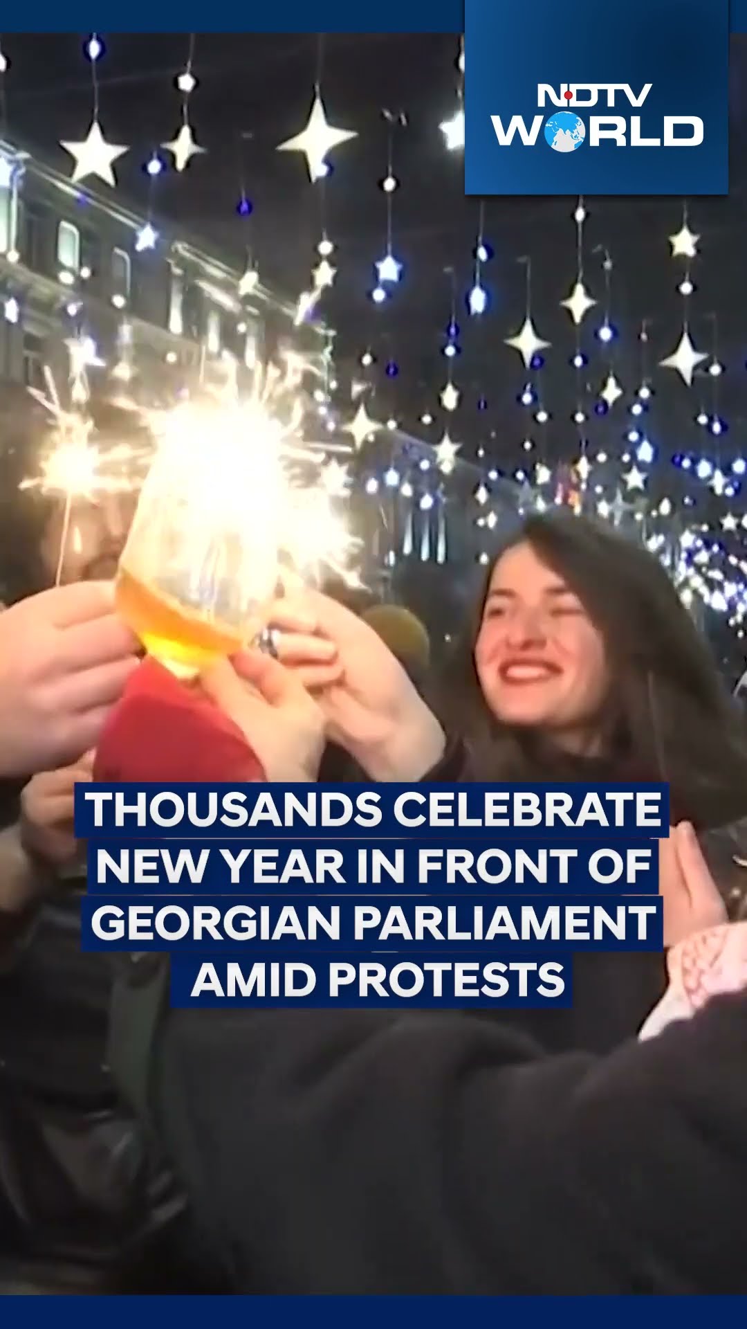 Thousands Celebrate New Year In Front Of Georgian Parliament Amid Protests
