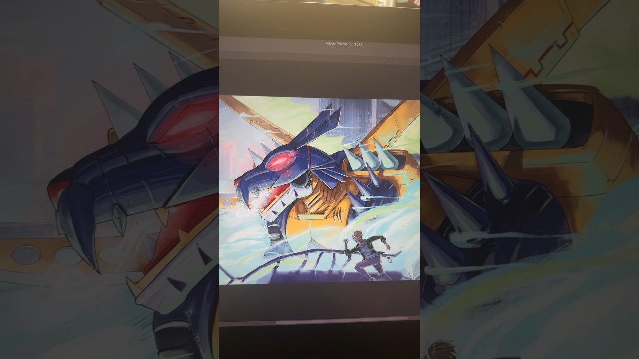 Showing my sketch to finished art 