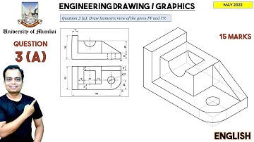 Universiteit van Mumbai | Mei 2022 | Technische graphics | PYQ | Q3(a) | Isometrisch aanzicht