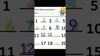 Fill the missing number | Kids Education