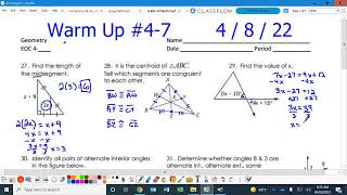 Geometry Warm Up #4-7