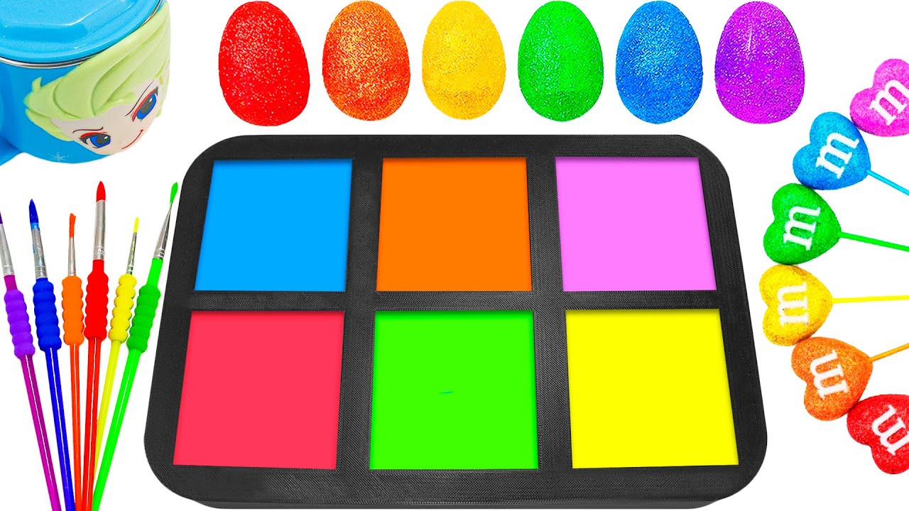 Oddly Satisfying Video l Making DIY Real Biggest 6 Color Gtitter Eggs Super Sprunki Lollipops ASMR