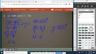 Finding the Exponential Function Given Two Points