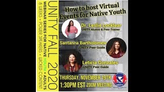Fall Webinar Series - "How To Host a Virtual Event For Native Youth"