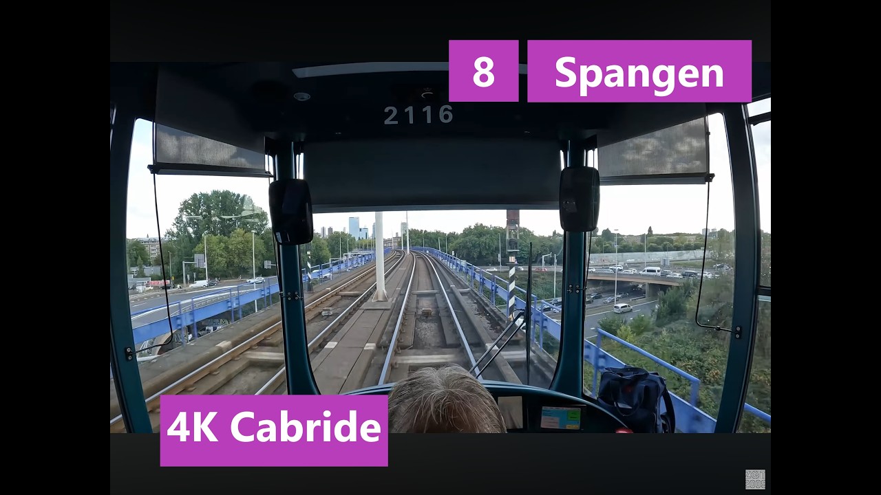 Cabride Tram Rotterdam| Line 8 | Schiebroek to Spangen | 4K