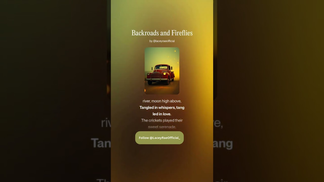 Backroads and Fireflies  Lacey Rae Official Lyric Video