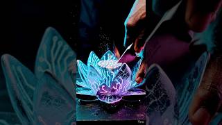 Satisfying ASMR Slice ❄️ ICE LOTUS #ai #aiart #satisfyingvideo #relaxing #shorts