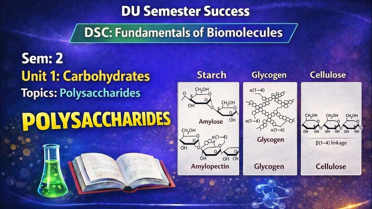 Polysaccharides | Fundamentals of biomolecules | bsc sem 2 DU 