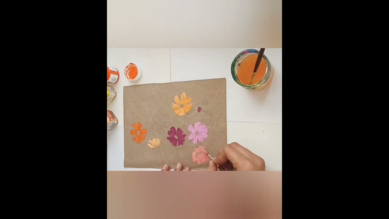 Painting on brown paper 